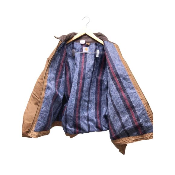 Vtg 70s 80s Streetwear Carhartt Detroit Duck Canvas Sun Faded Jacket Brown 56T - Picture 2 of 8